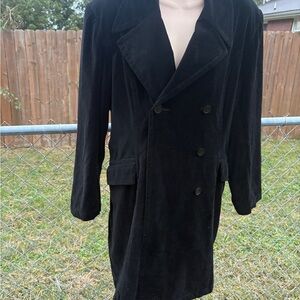 Vintage, Newport News, Velvet Car Coat Black Double-Breasted NWT